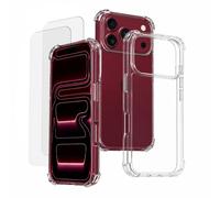 EVETANE Coque iPhone 18 Pro Antichoc Silicone bords renforcés + 2 Vitres en verre trempé Protection écran