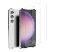 EVETANE Coque Samsung Galaxy S23 Antichoc Silicone + 2 Vitres en verre trempé Protection écran