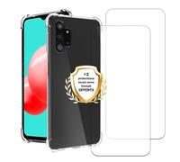 EVETANE Coque Samsung Galaxy A32 5G Antichoc coins renforcés Silicone + 2 Vitres en verre trempé Protection écran