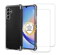 EVETANE Coque Samsung Galaxy A34 Antichoc coins renforcés Silicone + 2 Vitres en verre trempé Protection écran