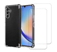 EVETANE Coque Samsung Galaxy A34 Antichoc coins renforcés Silicone + 2 Vitres en verre trempé Protection écran