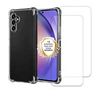 EVETANE Coque Samsung Galaxy A54 Antichoc coins renforcés Silicone + 2 Vitres en verre trempé Protection écran