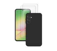 EVETANE Coque Samsung Galaxy A56 Silicone Noire + 2 Vitres en Verre trempé Protection écran Antichocs