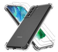 EVETANE Coque compatible Galaxy S22 5g antichoc Transparente + 2 vitres