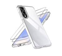 EVETANE Coque Samsung Galaxy S25 Edge Antichoc coins renforces Silicone + 2 Vitres en verre trempe Protection ecran