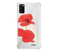 Evetane - Coque Silicone Compatible avec Samsung Galaxy A41 - Protection Souple et Renforcée - Coins Antichocs - Fine et Transparente - Coque Arrière - Coquelicot