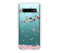 Evetane - Coque Silicone Compatible avec Samsung Galaxy S10 - Protection Intégrale 360, Fine et Transparente - Coque Avant & Arrière - Haute Résistance - Chute De Fleurs