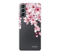 Evetane - Coque Silicone Compatible avec Samsung Galaxy S21 5G - Protection Intégrale 360, Fine et Transparente - Coque Avant & Arrière - Haute Résistance - Cerisier