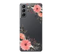 Evetane - Coque Silicone Compatible avec Samsung Galaxy S21 5G - Protection Intégrale 360, Fine et Transparente - Coque Avant & Arrière - Haute Résistance - Fleurs Roses