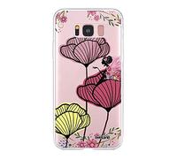 Evetane - Coque Silicone Compatible Samsung Galaxy S8 - Protection Intégrale 360, Fine et Transparente - Coque Avant & Arrière - Haute Résistance - Coquelicot Couleur