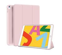 EVETANE Etui Smart Cover iPad 10.2 Pouces 2019/2020/2021 Rose à rabat avec support