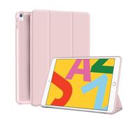 EVETANE Etui Smart Cover iPad 10.2 Pouces 2019/2020/2021 Rose à rabat avec support