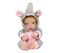 Evetounmn Poupée de bébé Reborn réaliste de 11 Pouces, poupée de Nouveau-né en Silicone avec Cheveux blonds réalistes et Joues rosées, Corps entièrement Souple pour Enfants et