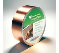 EVG Evergreen Goods Ltd Ruban Cuivre adhésif Anti-limaces en (2,5 cm x 12,2 m) | Protégez Vos Plantes, Cultures, Jardin, Pots et Fleurs | Feuille de Cuivre antiparasitaire pour intérieur et extérieur