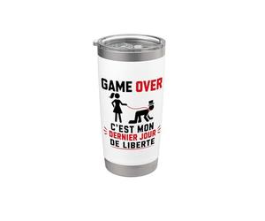 EVG Game Over Derniers Jours De Liberté Humour Mariage Gobelet isotherme en acier inoxydable double paroi