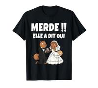 EVG Humour Capybara Elle a Dit Oui Mariage Futur marié T-Shirt