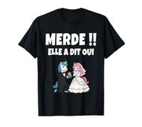 EVG Humour Licorne Elle a Dit Oui Futur marié T-Shirt