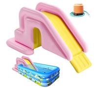 EVGATAVAB Toboggan Aquatique Gonflable, Gonflable Piscine Glisser avec Pompe À Air, Été Amusant Extérieur Anti-basculement Parc Aquatique Toboggan, pour Jardin Arrière-Cour Extérieur(Pink)