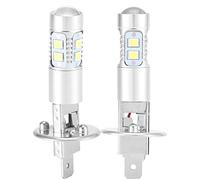 EVGATSAUTO Ampoules LED, 2x H1 6000K Super White 100W Kit D'ampoules de Phares LED Antibrouillard Conduite Lumière Antibrouillard de Voiture lumière phares ampoules