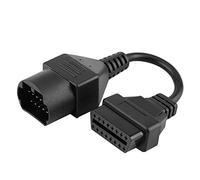 EVGATSAUTO Câble Adaptateur OBD2 17 Broches à 16 Broches, câble de Scanner de Diagnostic de connecteur OBD-II OBDII Compatible avec pour