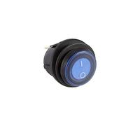EVGATSAUTO grand interrupteur d'éclairage à bascule, 12 V LED Dot Light Car Boat Round Rocker ON/OFF SPST interrupteur bleu