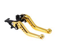 EVGATSAUTO Levier de Frein et d'Embrayage, CNC Aluminium, 22mm 7/8", Court, pour Moto, Jaune