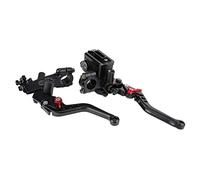 EVGATSAUTO Levier de Maître-Cylindre Moto, 22mm Universel, Aluminium Noir, Hydraulique Pliable, Kit d'Embrayage et Frein avec Réservoir de Fluide