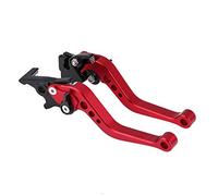 EVGATSAUTO Poignée de levier de frein, paire de 22mm 7/8 "CNC alliage d'aluminium matériel moto embrayage tambour court levier de frein poignée pour gy6 CG125 (rouge)