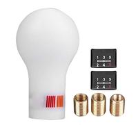 EVGATSAUTO Pommeau de levier de vitesse 5 vitesses pour Lancer V3 EVO, tête de pommeau de changement de vitesse manuel automatique en plastique blanc, remplacement haute qualité