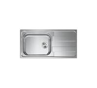 EVHOC Évier de Design pour Cuisine 1 Cuve à Gauche avec Égouttoir AURA M à Montage par-dessus, Lavabo de Cuisine en Acier Inoxydable avec Finition Satinée, Bonde Incluse, Fabriqué en Italie, 100x50 cm