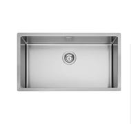 EVHOC Évier de Design pour Cuisine 1 Cuve LUMIUM M à Montage par-dessus, Lavabo de Cuisine en Acier Inoxydable avec Une Seule Cuve et Finition Satinée, Bonde Incluse, Fabriqué en Italie, 74,5x44 cm