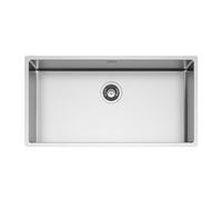 EVHOC Évier de Design pour Cuisine 1 Cuve LUMIUM XXL à Montage par-dessus, Lavabo de Cuisine en Acier Inoxydable avec Une Seule Cuve et Finition Satinée, Bonde Incluse, Fabriqué en Italie, 84x44 cm