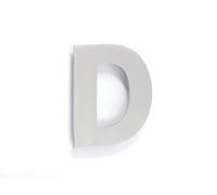 EVI Herrajes 650/120 -Lettre de la maison, "D" de 120mm, des ancrajes soudés, finition inox mat (stainless steel)