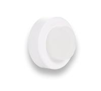 EVI Herrajes Arrêt de porte adhésif - Fixation murale - 35 x 18 mm - Acier inoxydable laqué blanc - Caoutchouc blanc - Amortisseur anti-choc - 2 modes d'installation - I-254/35