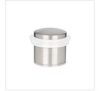 EVI Herrajes | Butée De Porte | 28 x 30 mm | Base filetée | Caoutchouc Blanc | Acier Inoxydabl | Finition Mate | Outils, Vis + Cheville De Fixation Compris | Mod. I-20228BCBAM