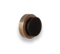 EVI Herrajes | Butée de porte adhésive | Installation murale/poignée | 24 x 14 mm | Taille discrète | Laiton finition cuir | Comprend vis + cheville de serrage | I-205/24-CU