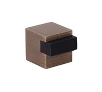 EVI Herrajes | Butée de porte au sol - Design carré | 20 x 20 mm | Laiton cuir - Caoutchouc noir | Fixation adhésive | I-197/20
