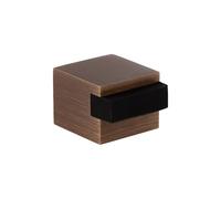 EVI Herrajes | Butée de porte au sol - Design carré | 25 x 20 mm | Laiton cuir - Caoutchouc noir | Fixation adhésive | I-197/25