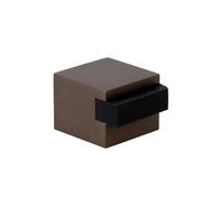 EVI Herrajes | Butée de porte au sol - Design carré | 25 x 20 mm | Laiton rustique - Caoutchouc noir | Fixation adhésive | I-197/25