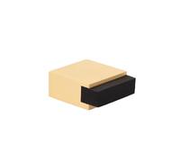 EVI Herrajes | Butée de porte au sol - Design carré | 25x14 mm | Laiton mat - Caoutchouc noir | Fixation adhésive | I-197/14
