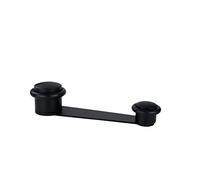 EVI Herrajes Butée de porte, auto-adhésive ou avec vis et chevilles, avec bouton rotatif, ouverture utile 70 mm, caoutchouc laqué noir, acier inoxydable, modèle I-152