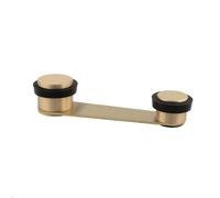 Butée de porte rotative | Fixation adhésive ou avec vis + cheville | Pour porte jusqu'à 50 mm, laiton | EVI Herrajes (laiton mat, caoutchouc noir)