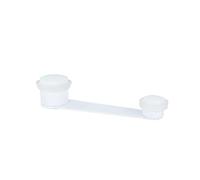 EVI Herrajes | Butée de rétention rotative blanche | Acier inoxydable laqué blanc - Caoutchouc blanc | Creux utile 70 mm d'épaisseur | Fixation adhésive ou avec vis + cheville | Mod. I-152DUALBL