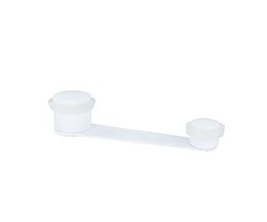 EVI Herrajes | Butée de rétention rotative blanche | Acier inoxydable laqué blanc - Caoutchouc blanc | Creux utile 70 mm d'épaisseur | Fixation adhésive ou avec vis + cheville | Mod. I-152DUALBL