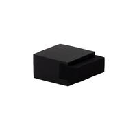 EVI Herrajes | Butées pour portes au sol - Design carré | 20 x 14 mm | Acier laqué noir - Caoutchouc noir | Fixation adhésive | I-197/14