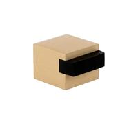 EVI Herrajes | Butées pour portes au sol - Design carré | 25 x 20 mm | Laiton mat - Caoutchouc noir | Fixation adhésive | I-197/25