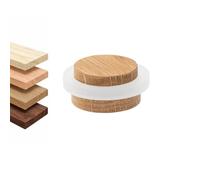 EVI Herrajes | Butoir de Porte Auto-adhésif | Bois de chêne avec caoutchouc blanc | Ø37x22mm | Adapté aux parquets | Mod. 30235X19