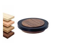 EVI Herrajes | Butoir de Porte Auto-adhésif | Bois de Noyer avec du Caoutchouc Noir | Ø47x16mm | Adapté aux Parquets | Mod.30245X12