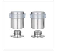 EVI Herrajes Lot de 2 butées de porte | Ø20 x 25 mm | Base filetée | Acier inoxydable - Caoutchouc transparent | Comprend vis + cheville de fixation | Mod. I-811TCBAM