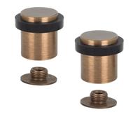 EVI Herrajes | Lot de 2 Butées de Porte en Laiton | Ø24x30mm | Finition Cuir Vieilli | Installation par vis | Mod. 18024X30CU